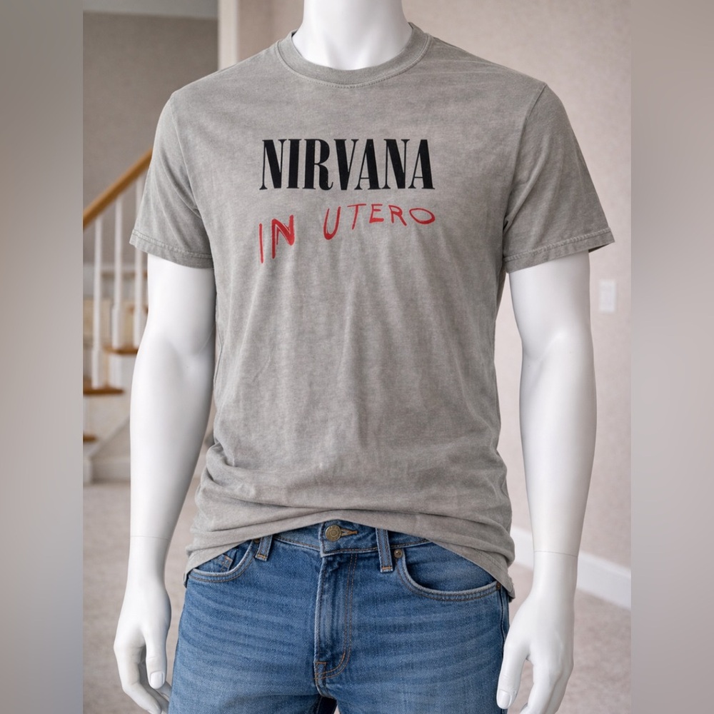 Nirvana “In Utero” Graphic T-Shirt Men’s Medium Gray Band Tee
